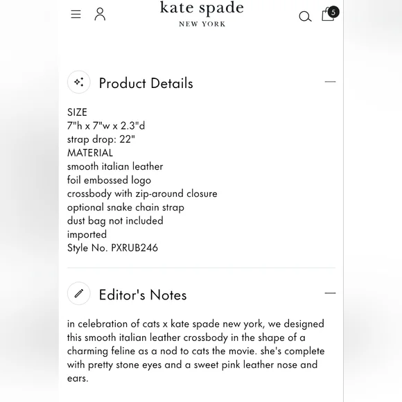 Kate Spade "Cats" Feline Face Crossbody Bag - Pink/Like new w/dust bag - Picture 16 of 16